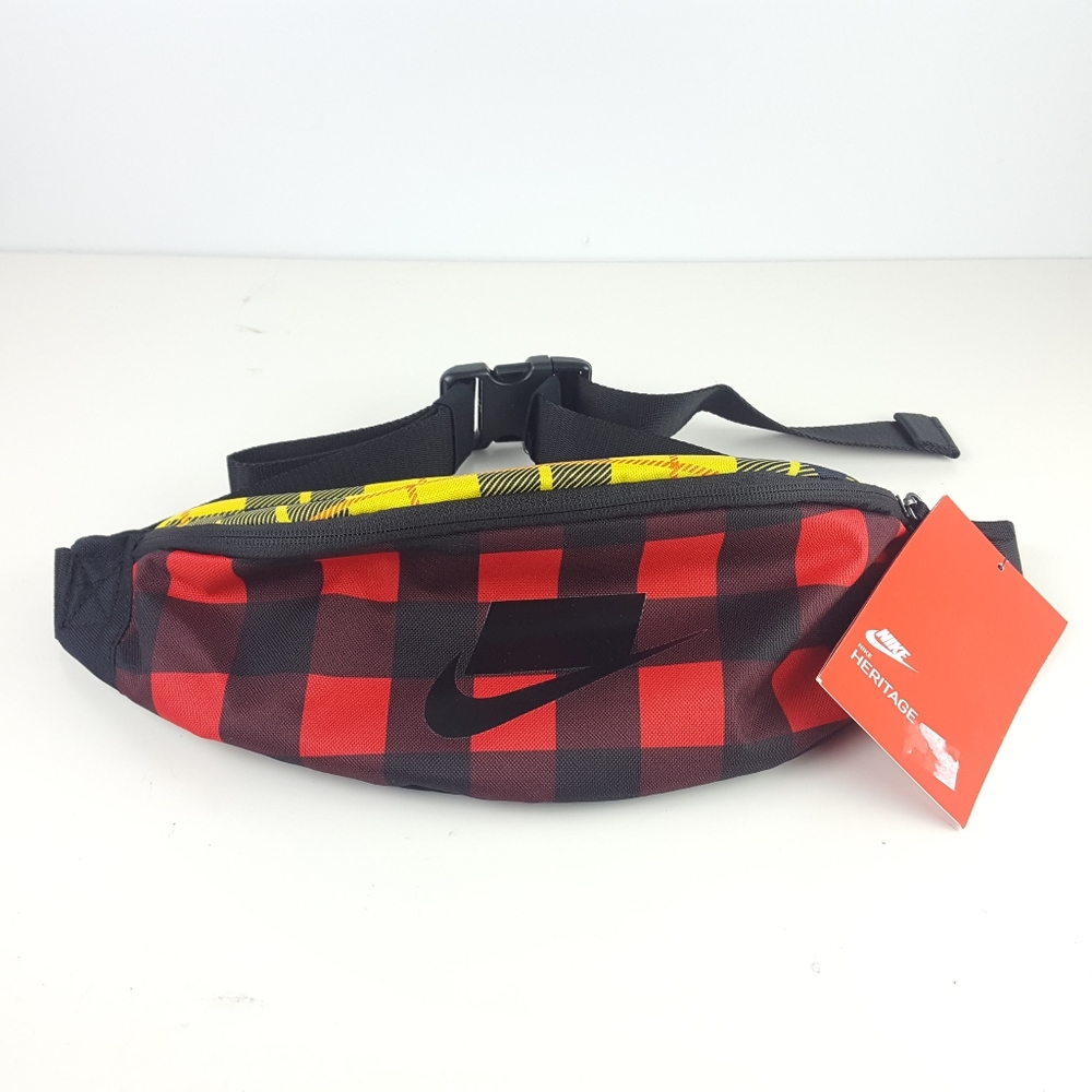 Nike Red Black Plaid HERITAGE Waistpack Fanny New